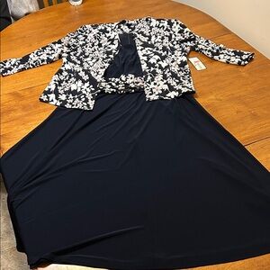 Jessica Howard Navy and White Floral Dress with jacket with